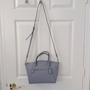 Coach 100% Leather Handbag Denim Blue Color Worn Twice Excellent Condition